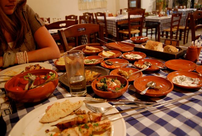 Cyprus Meze served at a restaurant in Paphos